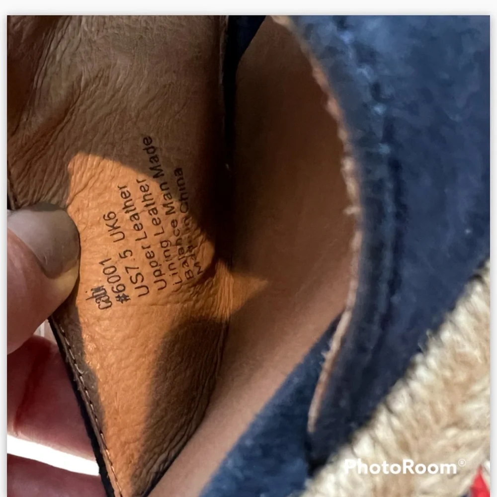 CABI Isla New Condition Navy Blue Suede Wedges Size 7.5